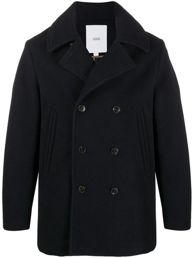 Closed Double-breasted Peacoat In Blue