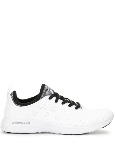 Apl Athletic Propulsion Labs Techloom Phantom Knitted Sneakers In White/black/white Melange