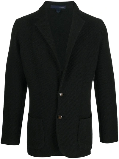 Lardini Knitted Tailored Blazer In Black