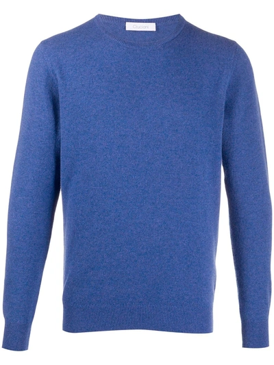 Cruciani Crewneck Cashmere-wool Jumper In Blue
