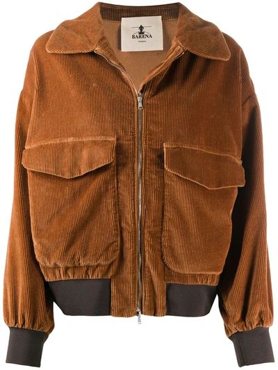 Barena Venezia Corduroy Bomber Jacket In Brown