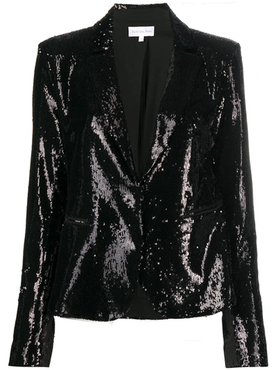 Patrizia Pepe Sequinned Single-breasted Blazer In Black