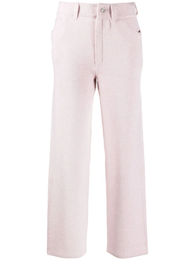Barrie High-waisted Cashmere-blend Trousers In Pink