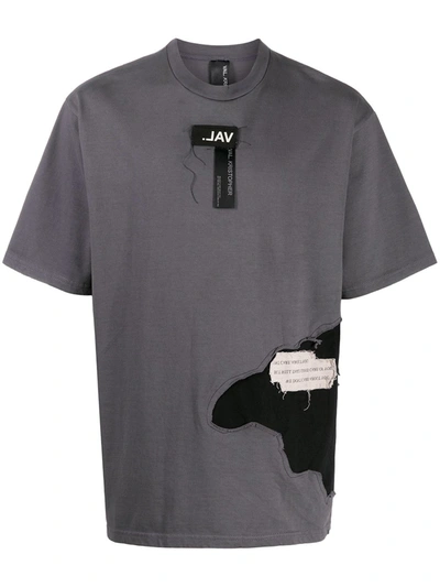 Val Kristopher Logo Lapel T-shirt In Grey
