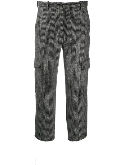 Nine In The Morning Chevron Pattern Trousers In Black