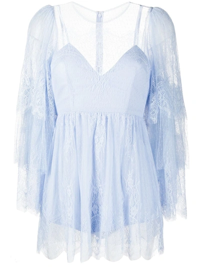 Alice Mccall Lace Layer Playsuit In Blue