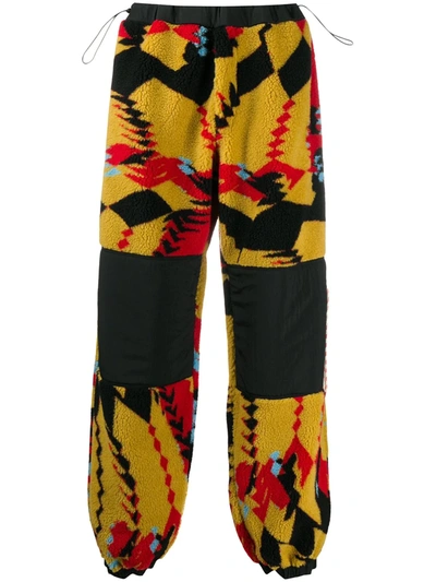 Aries Graphic-print Jacquard Fleece Trousers In Yellow