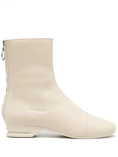 Raf Simons Ankle Zip Boots In White