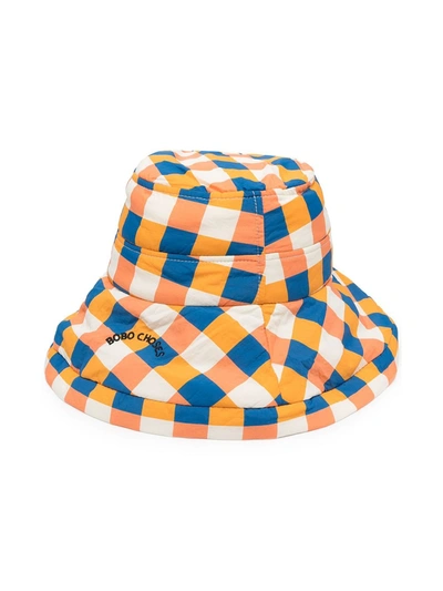Bobo Choses Kids' Check Bucket Hat In Yellow