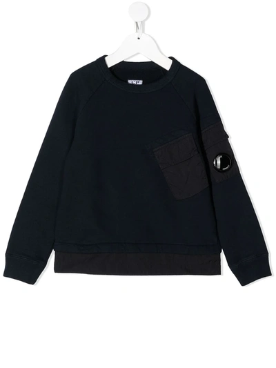 C.p. Company Kids' Plain Blue Sweatshirt