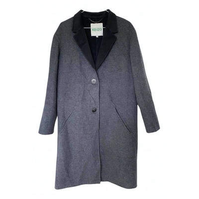 Pre-owned Kenzo Wool Coat In Anthracite