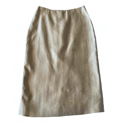 Pre-owned Alexander Mcqueen Silk Skirt Suit In Ecru