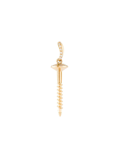 Aurelie Bidermann 'screw' Diamond Pendant In Metallic