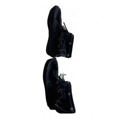 Pre-owned Minnetonka Black Suede Boots