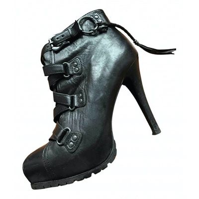Pre-owned Ash Leather Buckled Boots In Black