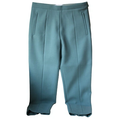 Pre-owned Chloé Wool Trousers In Green