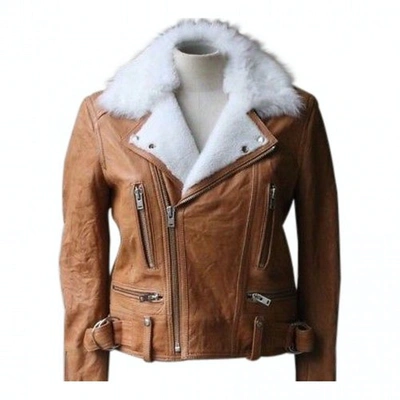 Pre-owned Iro Leather Jacket In Brown