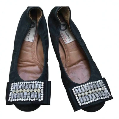 Pre-owned Lanvin Flats In Black