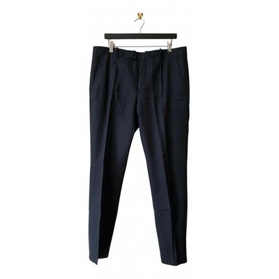 Pre-owned Marni Wool Trousers In Navy