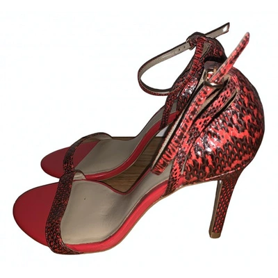 Pre-owned Reiss Leather Sandal In Red