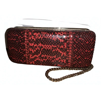 Pre-owned Reiss Leather Clutch Bag In Red