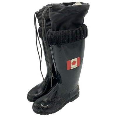 Pre-owned Dsquared2 Wellington Boots In Black