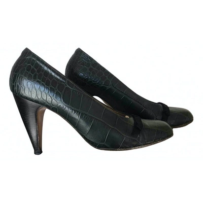 Pre-owned Marni Leather Heels In Green