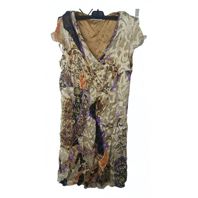 Pre-owned Hunza G Silk Mid-length Dress In Yellow