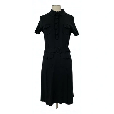 Pre-owned American Retro Wool Mid-length Dress In Black