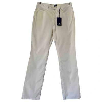 Pre-owned Trussardi Straight Pants In White