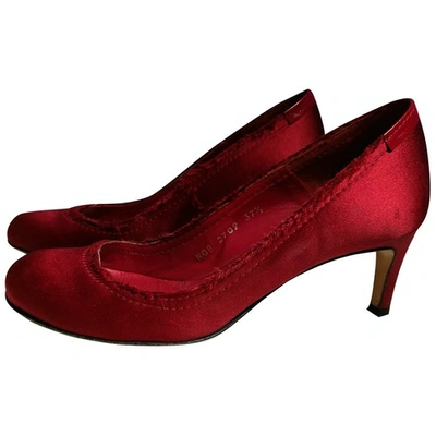 Pre-owned Pedro Garcia Cloth Heels In Red