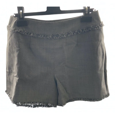 Pre-owned Escada Wool Mini Short In Anthracite