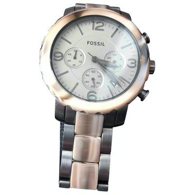 Pre-owned Fossil Watch In Camel