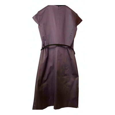 Pre-owned Hugo Boss Silk Mid-length Dress In Purple