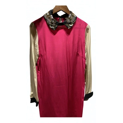 Pre-owned Hoss Intropia Silk Mini Dress In Pink