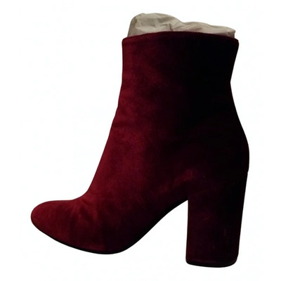 Pre-owned Lerre Ankle Boots In Burgundy