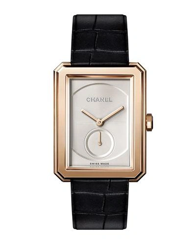 Pre-owned Chanel Boy·friend 18k Beige Gold Watch, Large Size