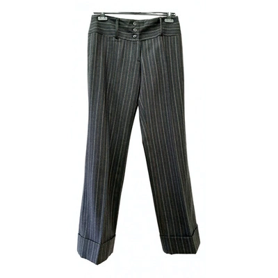 Pre-owned Pinko Wool Trousers In Grey