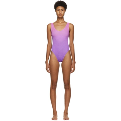 Bound By Bond-eye Pink And Purple The Mara One-piece Swimsuit In Blossom