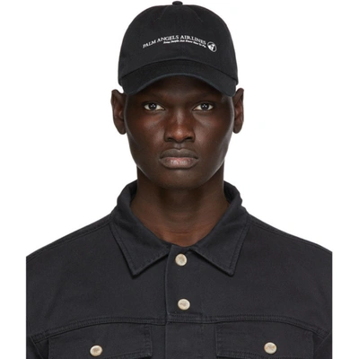 Palm Angels Airlines Embroidered Baseball Hat In Black