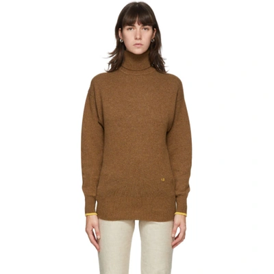 Victoria Beckham Brown Cashemere Sweater In Brown / Yel