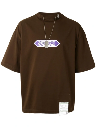 Miharayasuhiro Oversize Logo Print T-shirt In Brown