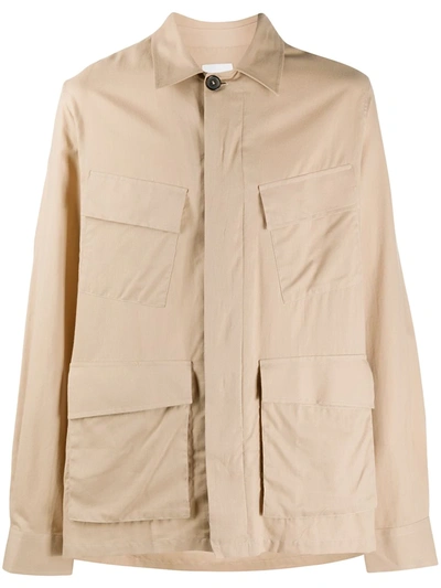 Paul Smith Multi-pocket Shirt Jacket In Brown