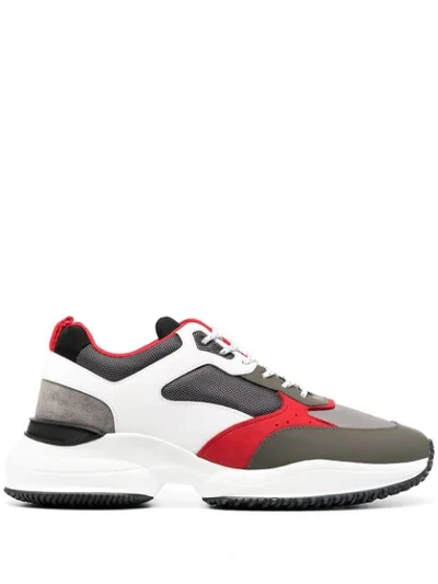 Hogan Colour-block Sneakers In Grey