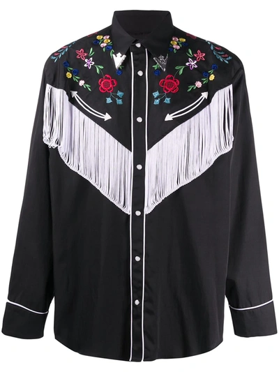 Doublet Fringed Western Shirt In Black