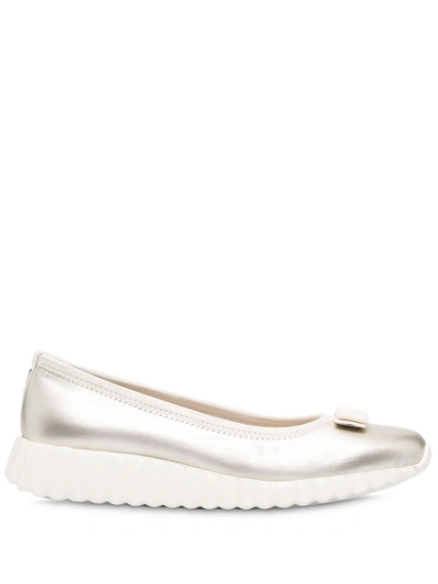 Ferragamo Ballerina Vara Bow Trainers In Neutrals