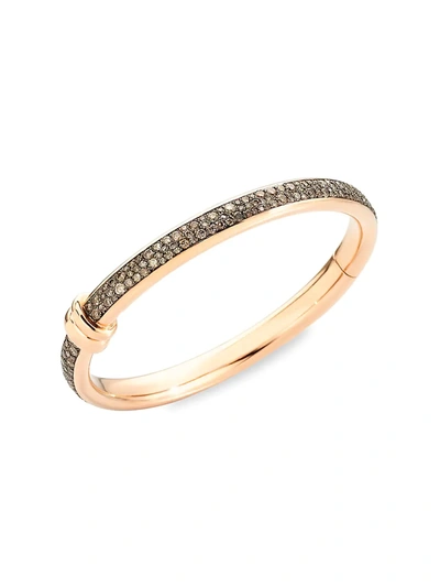 Pomellato Women's Iconica 18k Rose Gold & Brown Diamond Bangle Bracelet In Brown/rose Gold