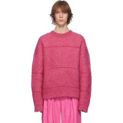 Jacquemus Albi Mohair And Merino Wool Sweater In Fuchsia