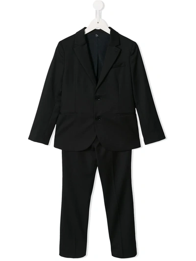 Emporio Armani Kids' Straight Fit Suit In Blue