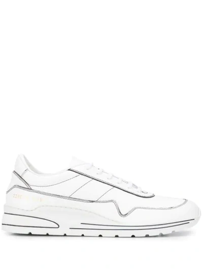 Common Projects Cross Leather Sneakers In White